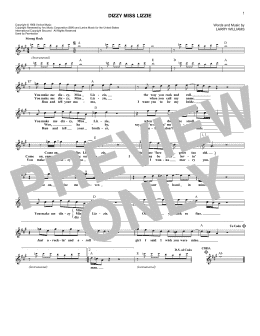 page one of Dizzy Miss Lizzie (Lead Sheet / Fake Book)