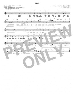page one of Don't (Lead Sheet / Fake Book)
