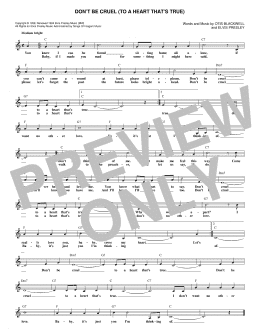 page one of Don't Be Cruel (To A Heart That's True) (Lead Sheet / Fake Book)