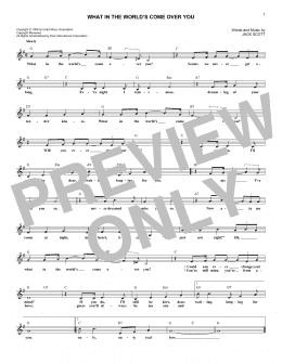 page one of What In The World's Come Over You (Lead Sheet / Fake Book)