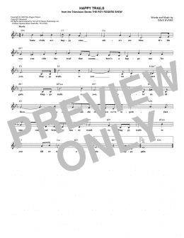 page one of Happy Trails (Lead Sheet / Fake Book)