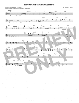 page one of Hercules: The Legendary Journeys (Lead Sheet / Fake Book)