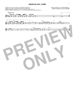 page one of American Idol Theme (Lead Sheet / Fake Book)