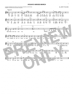 page one of Hogan's Heroes March (Lead Sheet / Fake Book)