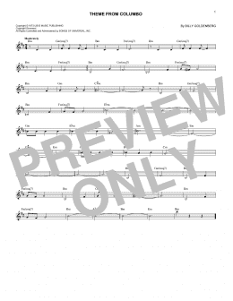 page one of Theme From Columbo (Lead Sheet / Fake Book)