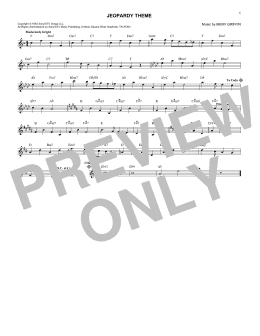page one of Jeopardy Theme (Lead Sheet / Fake Book)
