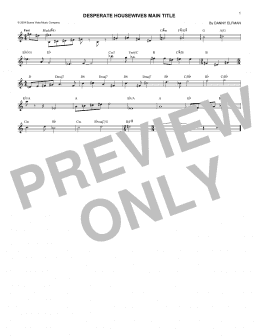 page one of Desperate Housewives Main Title (Lead Sheet / Fake Book)