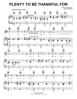 page one of Plenty To Be Thankful For (Piano, Vocal & Guitar Chords (Right-Hand Melody))