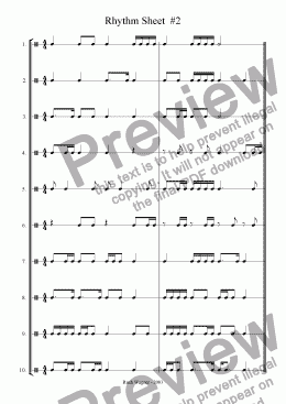 page one of Rhythm Sheet #2