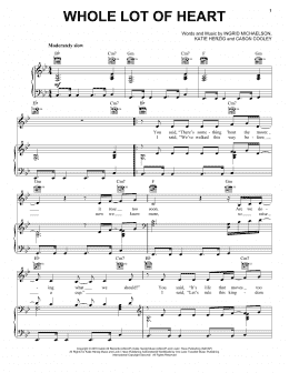 page one of Whole Lot Of Heart (Piano, Vocal & Guitar Chords (Right-Hand Melody))