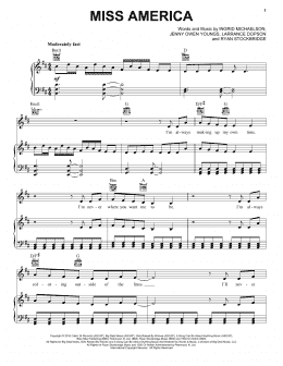 page one of Miss America (Piano, Vocal & Guitar Chords (Right-Hand Melody))