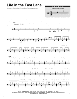 page one of Life In The Fast Lane (Drums Transcription)