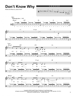 page one of Don't Know Why (for Acoustic Guitar, Voice and Cajón) (Drums Transcription)