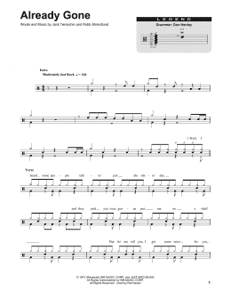 page one of Already Gone (Drums Transcription)