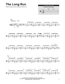 page one of The Long Run (Drums Transcription)