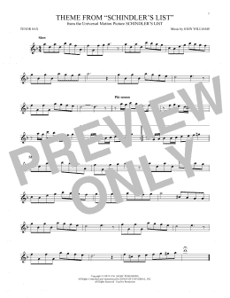 page one of Theme From Schindler's List (Tenor Sax Solo)