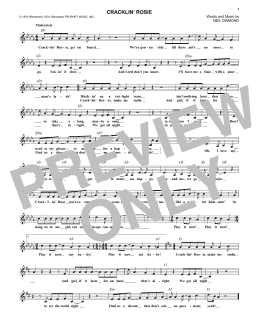 page one of Cracklin' Rosie (Lead Sheet / Fake Book)