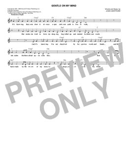 page one of Gentle On My Mind (Lead Sheet / Fake Book)