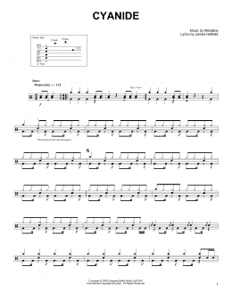 page one of Cyanide (Drums Transcription)