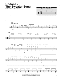 page one of Undone - The Sweater Song (Drums Transcription)