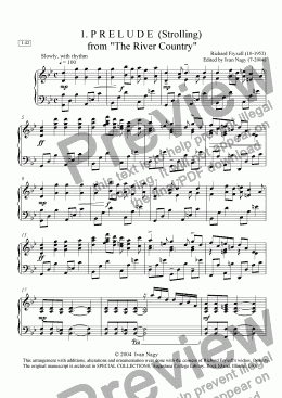 page one of THE RIVER COUNTRY: 1. Prelude (Strolling).....for piano