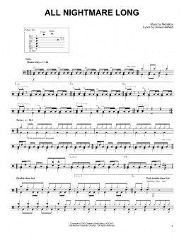 page one of All Nightmare Long (Drums Transcription)