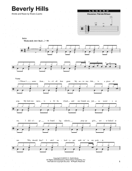 page one of Beverly Hills (Drums Transcription)