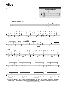 page one of Alive (Drums Transcription)