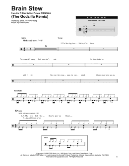 page one of Brain Stew (The Godzilla Remix) (Drums Transcription)