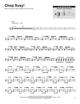 page one of Chop Suey! (Drums Transcription)