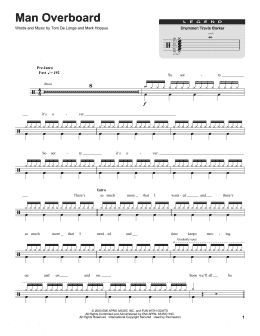 page one of Man Overboard (Drums Transcription)