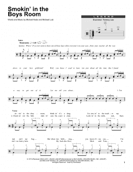 page one of Smokin' In The Boys Room (Drums Transcription)