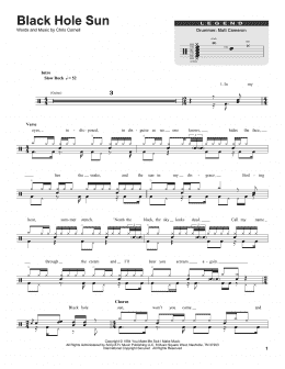 page one of Black Hole Sun (Drums Transcription)