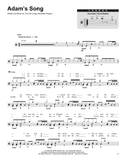 page one of Adam's Song (Drums Transcription)