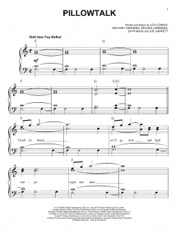 page one of Pillowtalk (Easy Piano)