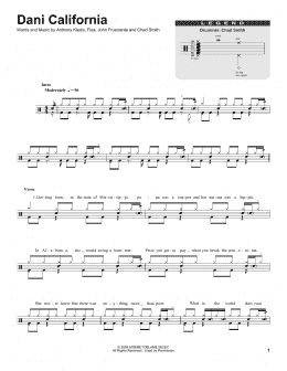 page one of Dani California (Drums Transcription)