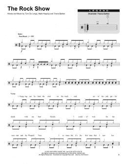 page one of The Rock Show (Drums Transcription)