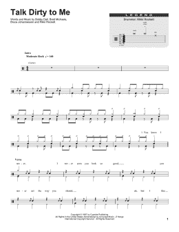 page one of Talk Dirty To Me (Drums Transcription)