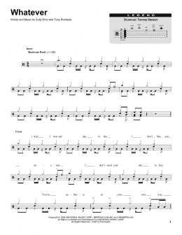 page one of Whatever (Drums Transcription)