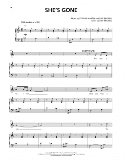 page one of She's Gone (Piano & Vocal)