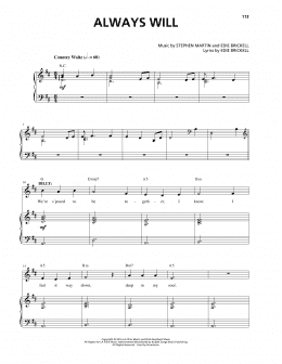page one of Always Will (Piano & Vocal)