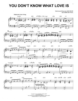 page one of You Don't Know What Love Is (arr. Brent Edstrom) (Piano Solo)