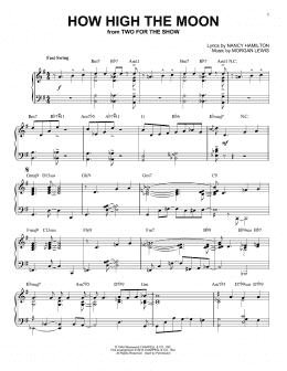 page one of How High The Moon (arr. Brent Edstrom) (Piano Solo)