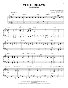 page one of Yesterdays (arr. Brent Edstrom) (Piano Solo)
