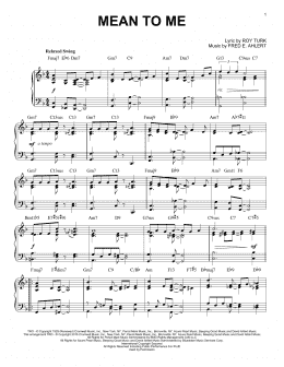 page one of Mean To Me (from Love Me Or Leave Me) (arr. Brent Edstrom) (Piano Solo)