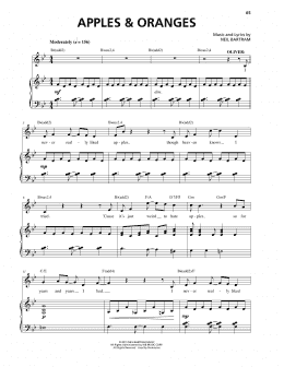 page one of Apples & Oranges (from The Theory Of Relativity) (Piano & Vocal)