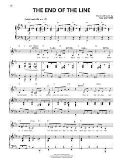 page one of The End Of The Line (from The Theory Of Relativity) (Piano & Vocal)