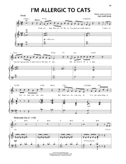 page one of I'm Allergic To Cats (from The Theory Of Relativity) (Piano & Vocal)