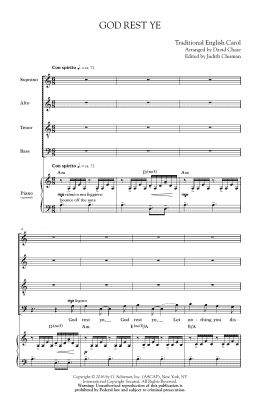 page one of God Rest Ye (SATB Choir)