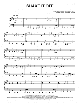 page one of Shake It Off (Piano Solo)